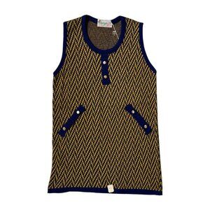 70s vintage sweater vest tank top sleveless zig zag knitted pattern zephyr.